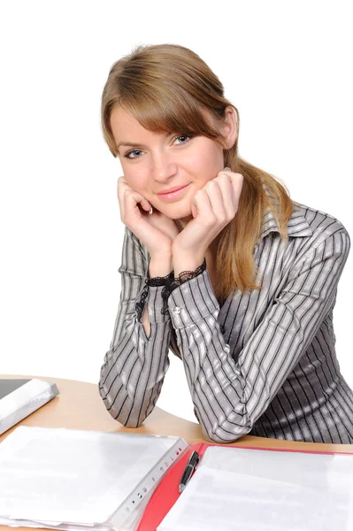 Business woman with a folder — Stock Photo, Image