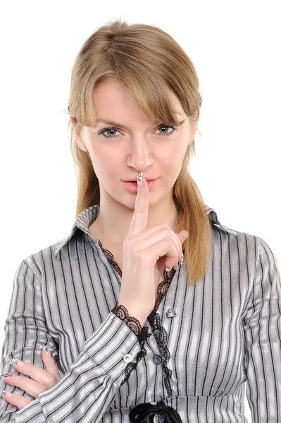Vrouw tot zwijgen brengen — Stockfoto