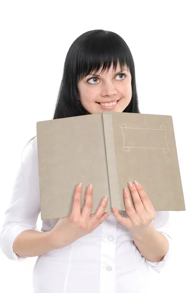 Ung flicka med boken — Stockfoto