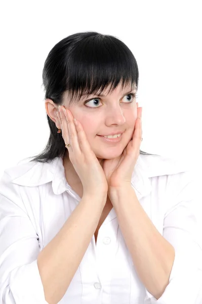 Young woman looking very surprised — Stock Photo, Image