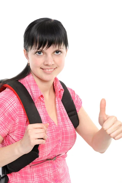 Woman with a backpack — Stock Photo, Image