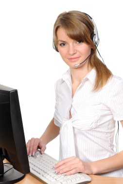 Customer Representative with headset clipart