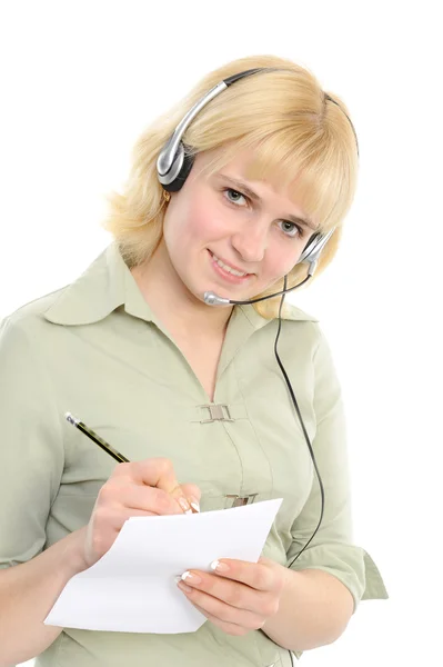 Service representative in headset Royalty Free Stock Images