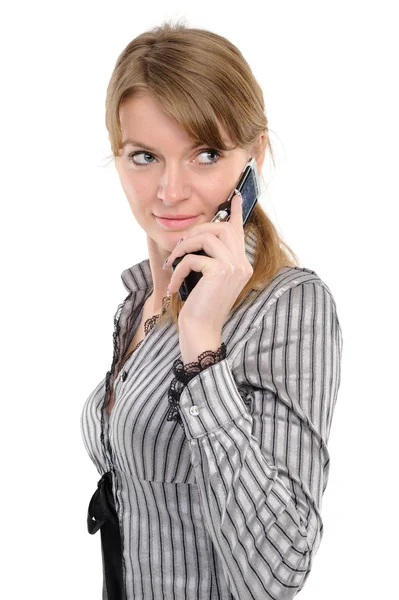 Mulher com telefone — Fotografia de Stock
