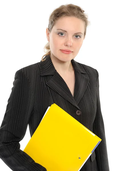 Businesswoman holding a planner/folder — Stock Photo, Image