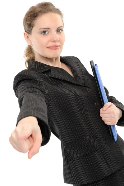 Affärskvinna som pekar på dig. — Stockfoto