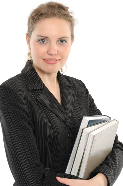 Beautiful businesswoman with book — Stock Photo, Image