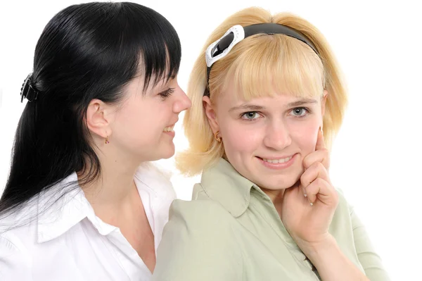 Young women listening gossip — Stock Photo, Image