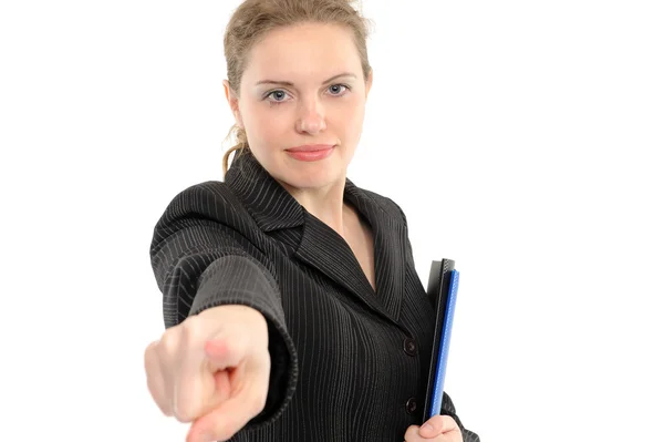 Affärskvinna som pekar på dig. — Stockfoto