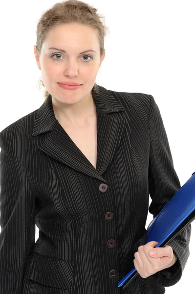 Young businesswoman holding a folder — Stock Photo, Image