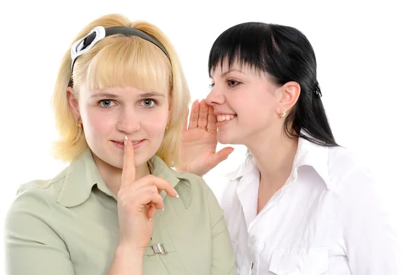 Junge Frauen hören Klatsch und Tratsch — Stockfoto