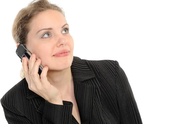 Gyönyörű nő beszél telefonon — Stock Fotó