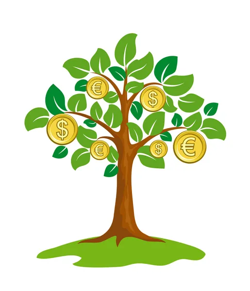 Árvore monetária. — Vetor de Stock