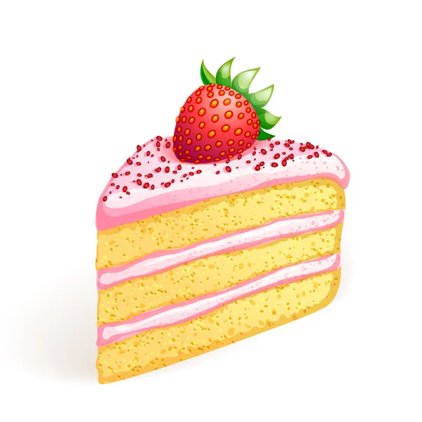 Kaka med jordgubbar — Stock vektor
