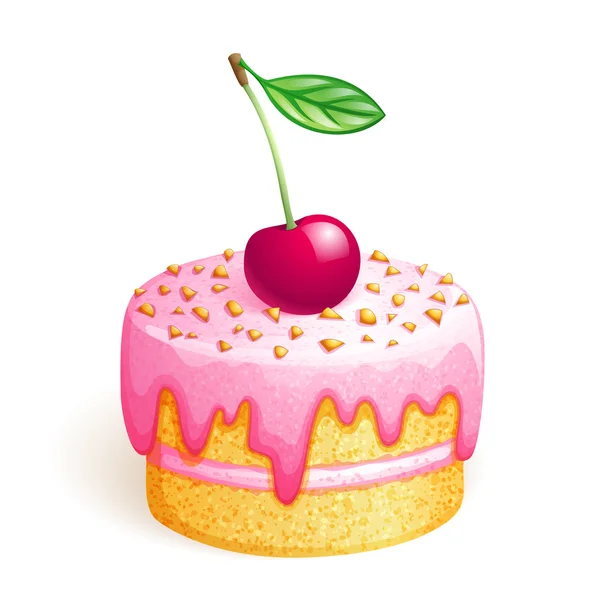 Gâteau à la cerise — Image vectorielle