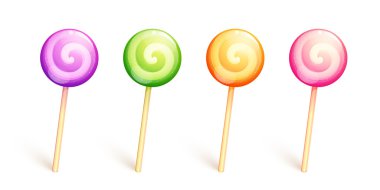 Vector glossy lollipops clipart