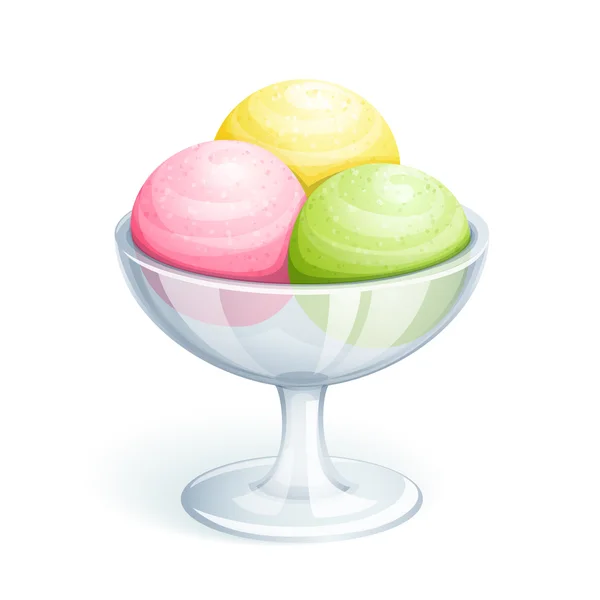 Ice-cream in bowl — Stock Vector