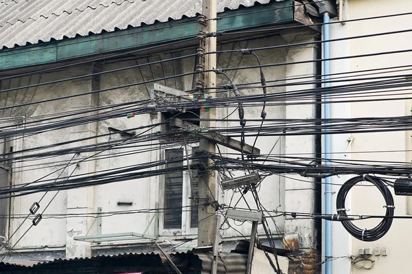 stock image Electrical wires in Bangkok