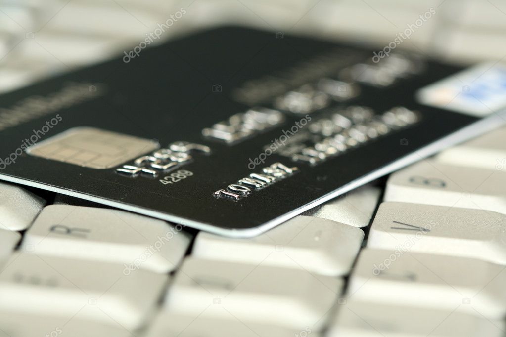 Credit Cards on Computer Keyboard
