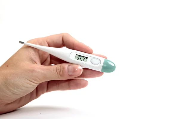 stock image Thermometer in Human hand