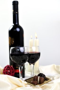 Wine and chocolate clipart