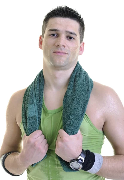 stock image Sportsman relaxing and drinking water