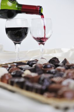 Wine and chocolate clipart