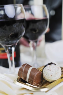 Wine and chocolate clipart