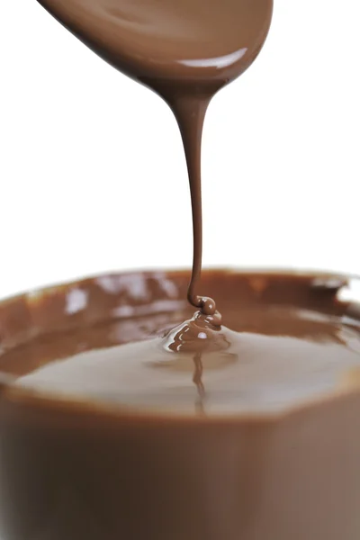 Гарячий шоколад ложкою — стокове фото