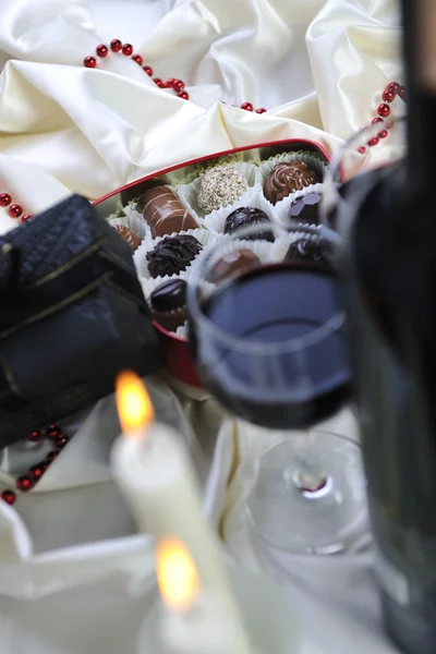 초콜릿과 프랄린 상자 — 스톡 사진