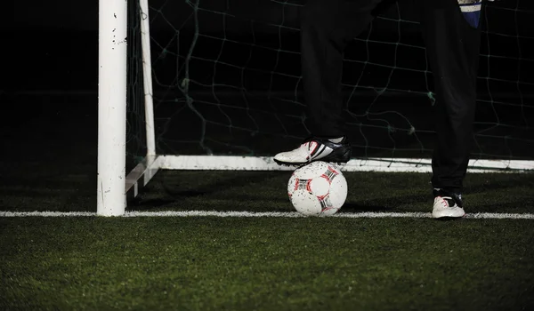 サッカーの目的の看守 — ストック写真