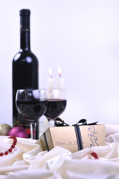 Vin, choklad och nougat dekoration — Stockfoto