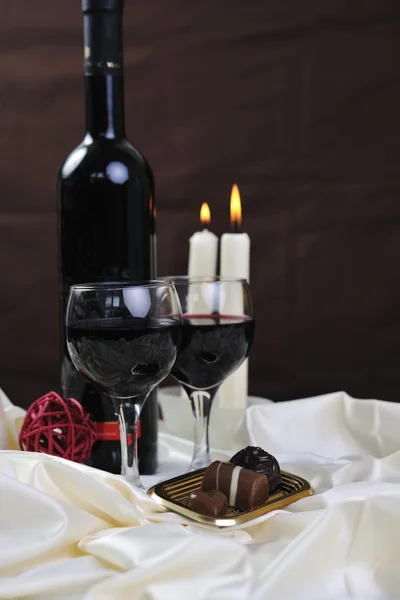 Szőlő, a csokoládé és a praliné dekoráció — Stock Fotó