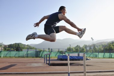 Young athlete running clipart