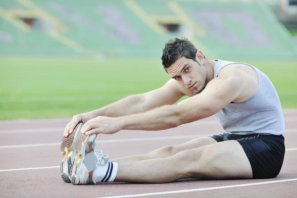 Man strech and relax before workout — Stock Photo, Image