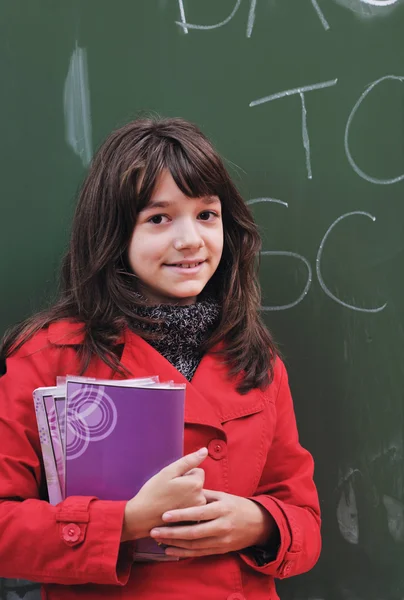 Χαρούμενη μαθήτρια στα μαθηματικά. — Φωτογραφία Αρχείου