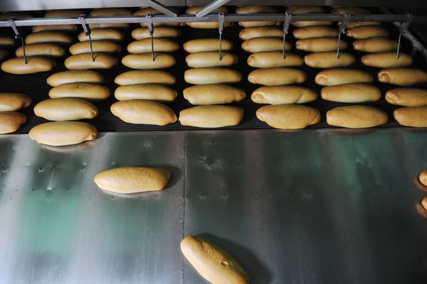 Produção de fábrica de pão — Fotografia de Stock