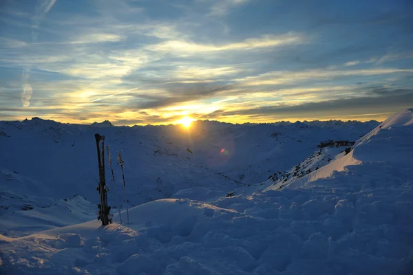 Montaña nieve puesta del sol —  Fotos de Stock