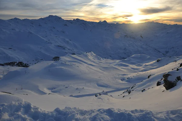 Góra śniegu zachód słońca — Zdjęcie stockowe