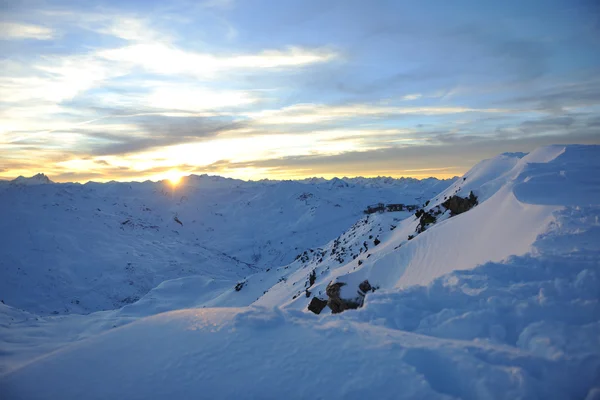 Horský sníh západ slunce — Stock fotografie