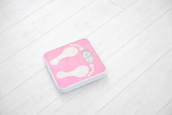 Roze Schaal Gewicht Object Voor Voeding Gezond Leven Concept — Stockfoto
