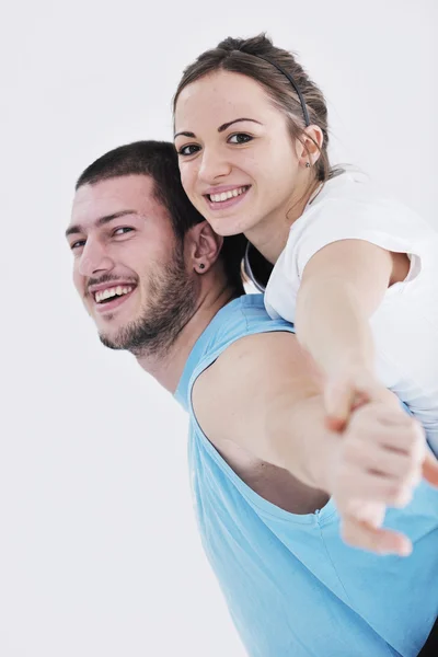 Feliz pareja joven entrenamiento de fitness y diversión —  Fotos de Stock