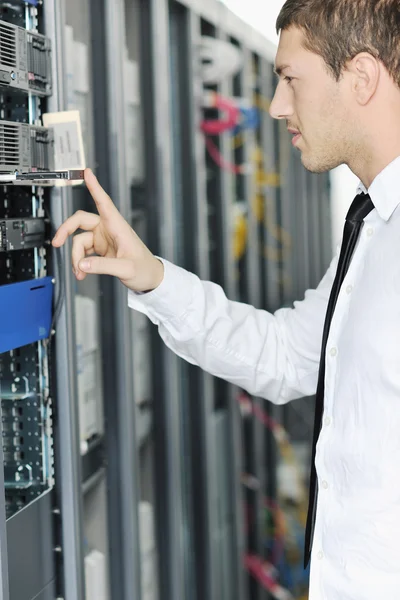 Young Handsome Business Man Engeneer Datacenter Server Room Stock Picture