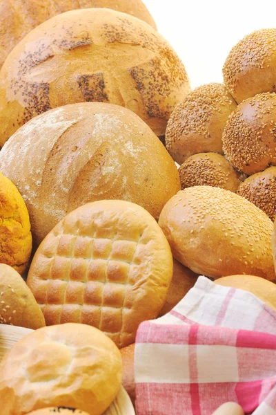 Grupo de alimentos de pan fresco — Foto de Stock