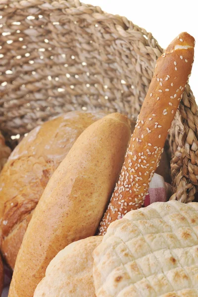 Свежий Здоровый Хлеб Группы Продуктов Питания Студии Столе — стоковое фото