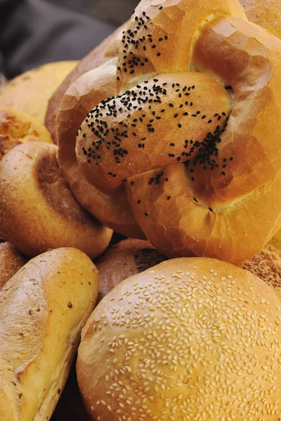 Grupo de alimentos de pan fresco — Foto de Stock