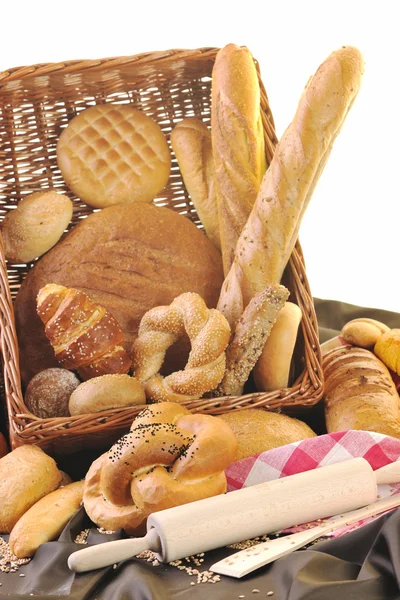 Grupa jedzenie świeżego chleba — Zdjęcie stockowe