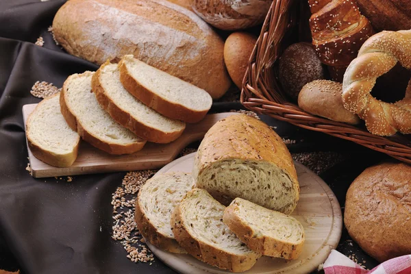 Čerstvý chléb potravinové skupiny — Stock fotografie