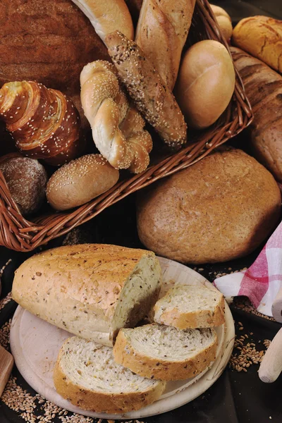 Grupo de alimentos de pan fresco —  Fotos de Stock