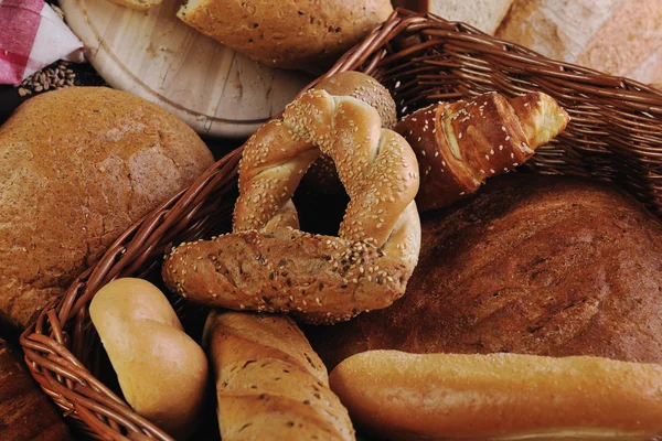 Verse Gezonde Natuurlijke Brood Voedingsgroep Studio Tafel — Stockfoto